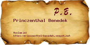 Princzenthal Benedek névjegykártya